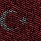 Layer 7 (İnternetin 7. Katmanı) Nedir? Turkey flag is depicted on the screen with the program code. The concept of modern technology and site development